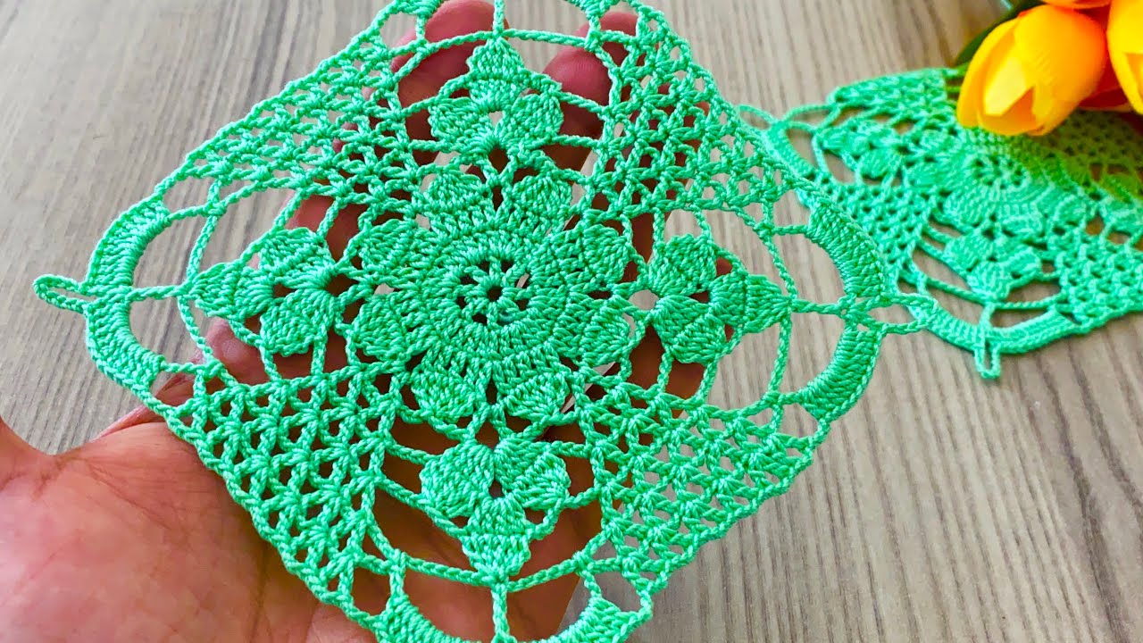 CROCHET Most Beautiful and Flashy Design Square Lace Motif Runner, Shawl , Blouse Pattern