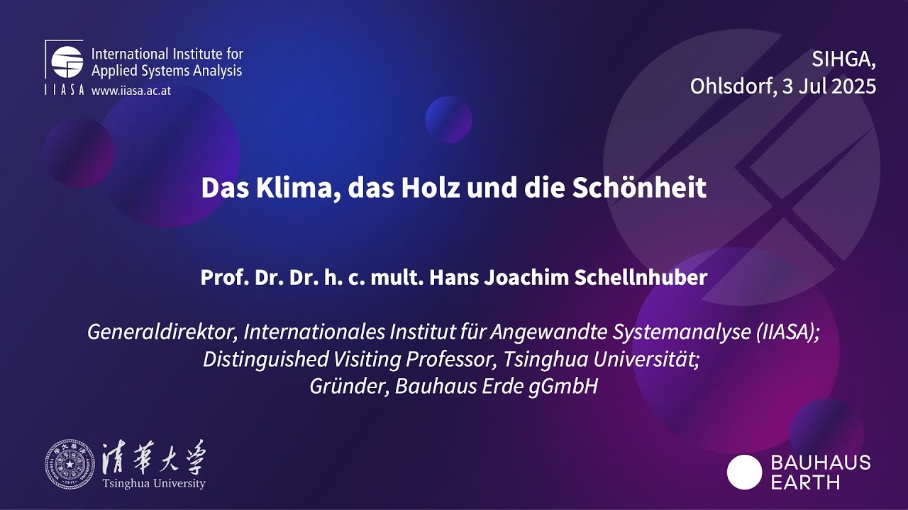Das Klima, das Holz und die Schönheit - Vortrag Hans Joachim Schellnhuber