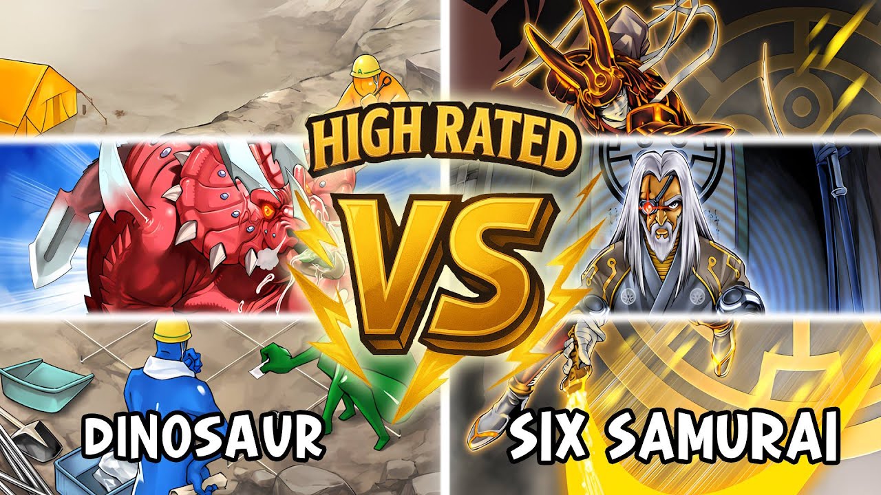 Dinosaur vs Six samurai | 4FUN | Edison Format | Dueling Book