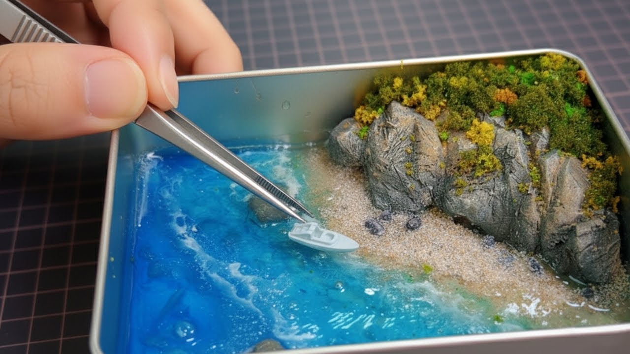 How to make atiny beach in a Tin Box: Diorama Tutorial