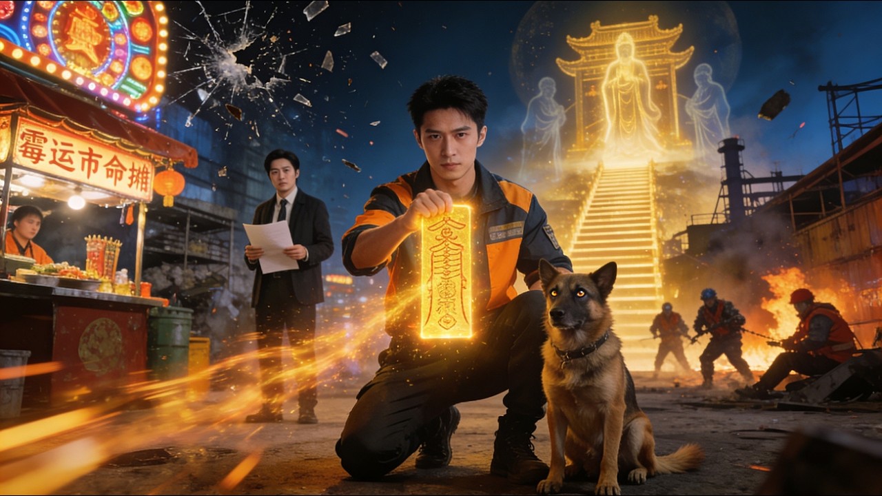 外送小哥覺醒天眼後，算命爆火，帶著倒楣富二代和靈犬幹翻各路惡棍，順便把天師府開成了連鎖！
