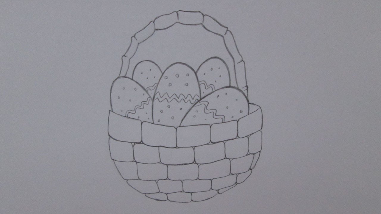 Como desenhar uma cesta com ovos de Páscoa