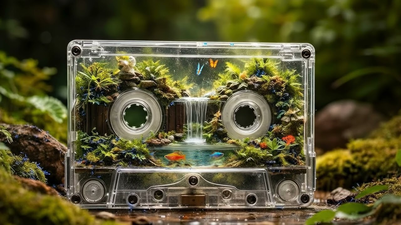 A Living Cassette 🌿 Forest Waterfall & Natural Relaxing Sounds