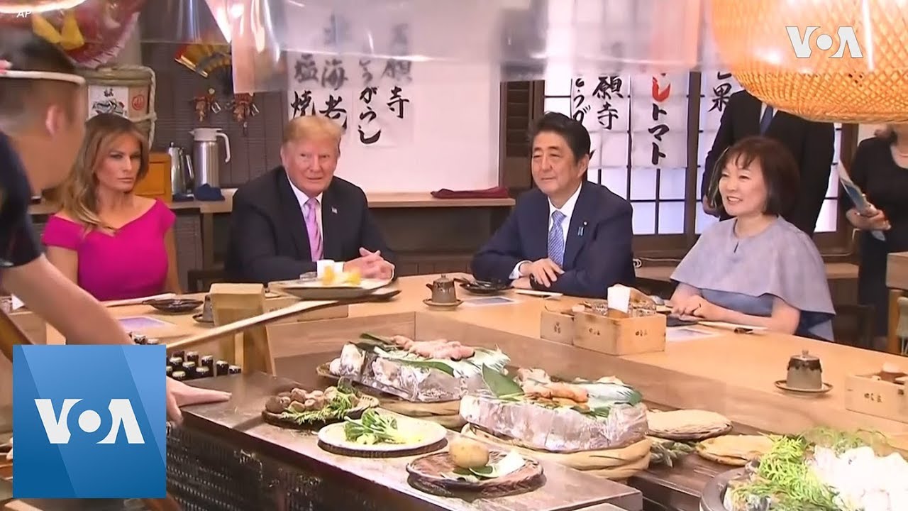 US President Trump and Japan's PM Abe Sit Down for Traditional Japanese Dinner | VOANews