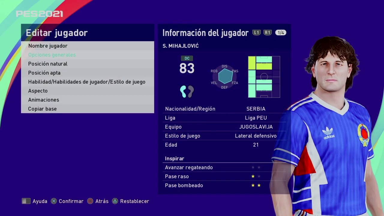 Siniša Mihajlović - PES Clasico (Face, Body& Stats)