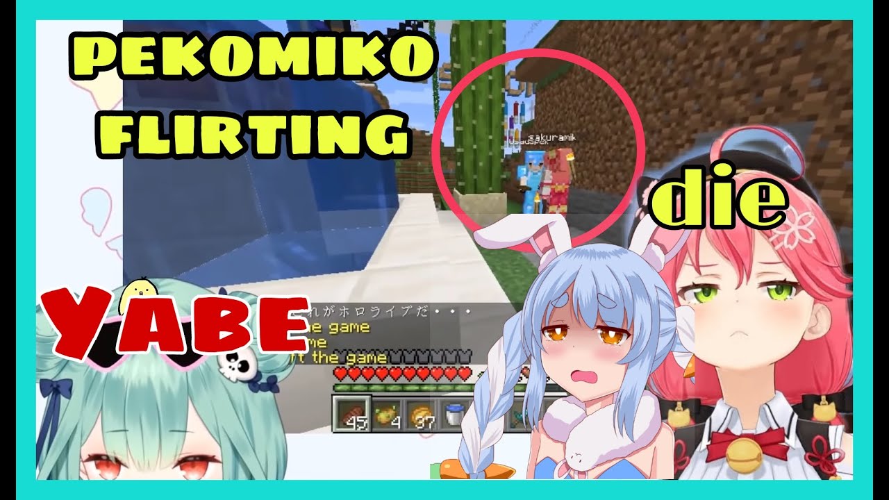 Rushia Hunted Down By Pekora Miko After Flirting Accident | Minecraft  [Hololive/Eng Sub]