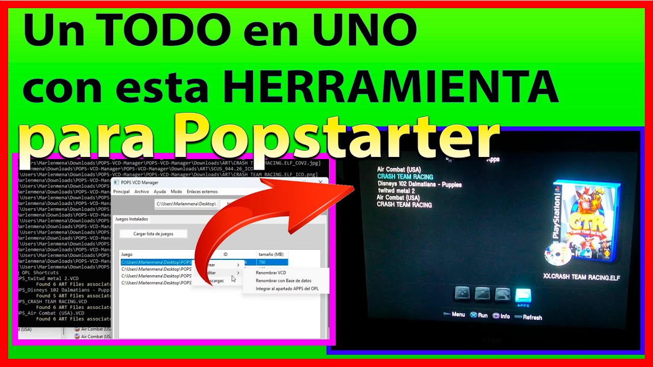 💥¡Descubre POPS VCD Manager: La Herramienta Definitiva para tus Juegos de PS1 en PS2!