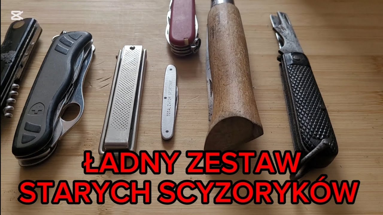 Zestaw starych scyzoryków z kilku zamówień