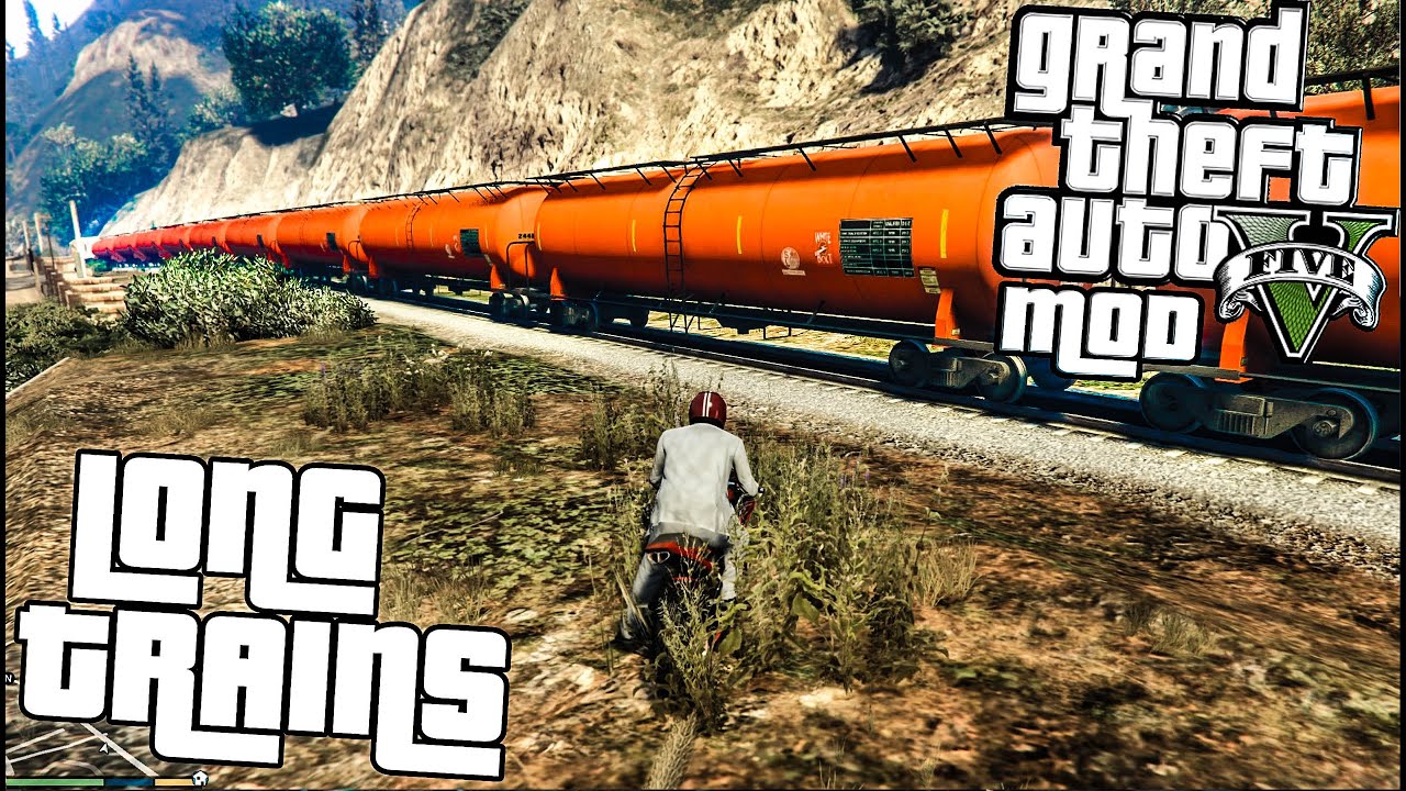GTA 5 PC: Long Trains Mod (Grand Theft Auto V)