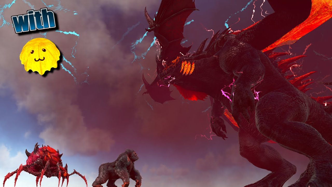 Broodmother & Megapithecus with SCP-999 vs. Scarlet King | ARK Kaiju Battle 🦎