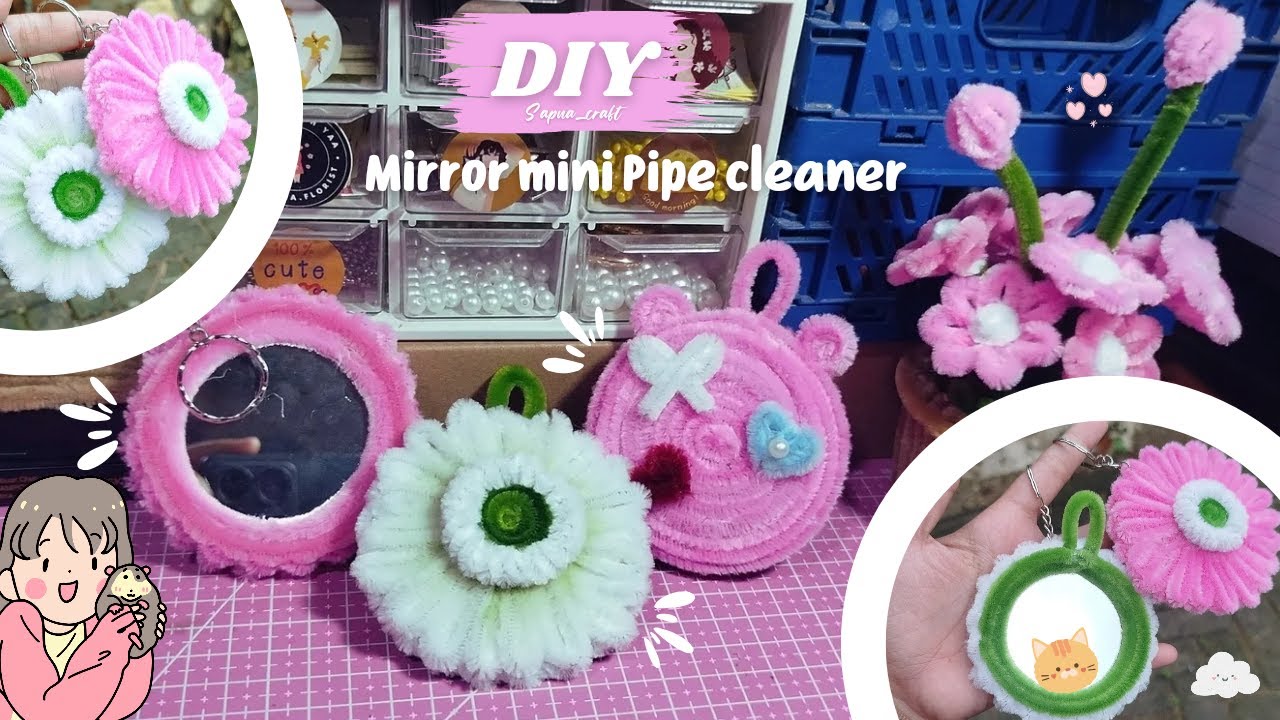 DIY Hias cermin mini dari kawat bulu mercy | cermin aksesoris | Makeover mirror from pipe cleaner