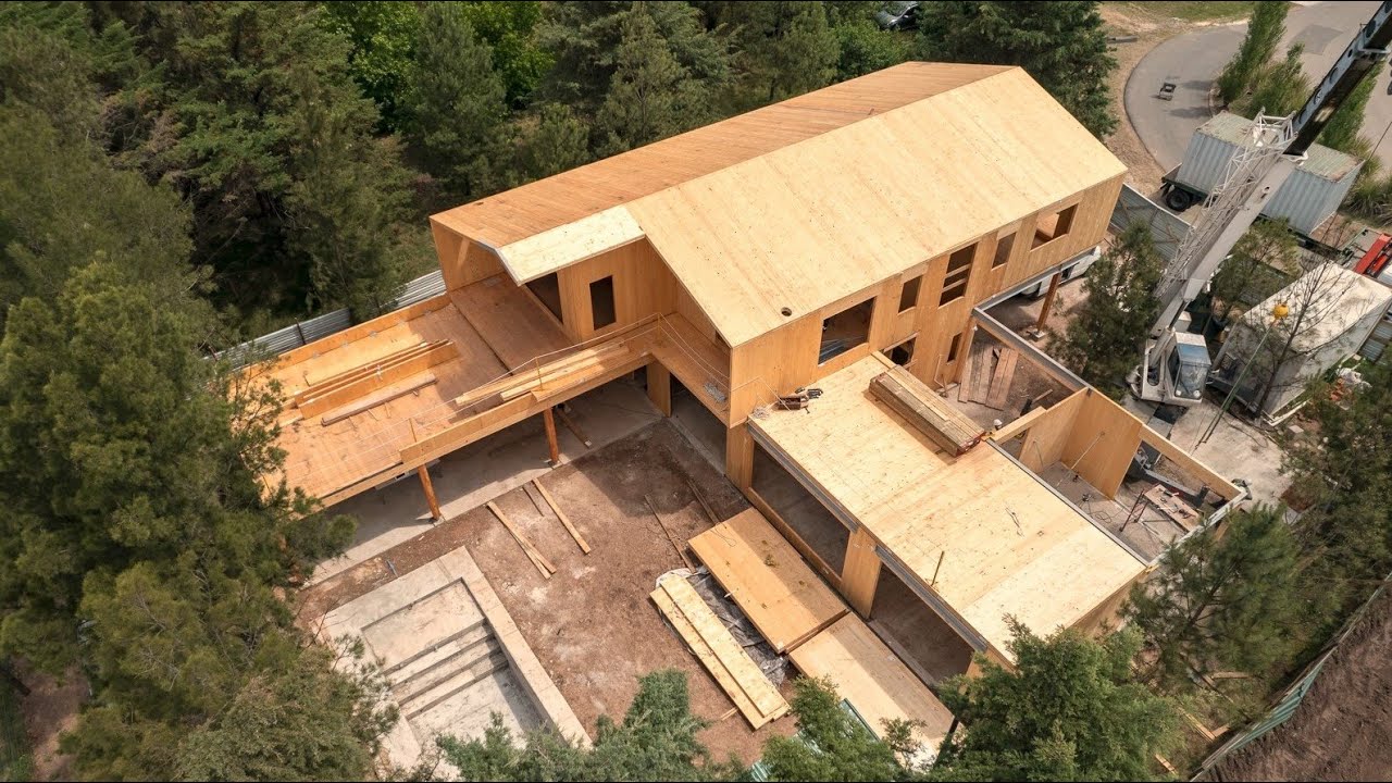 Dovat Arquitectos. Obra casa CLT Uruguay. Evolution + Hub