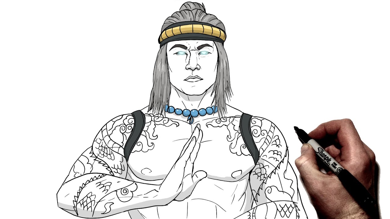 Как нарисовать бога огня Лю Канга | Шаг за шагом | Mortal Kombat