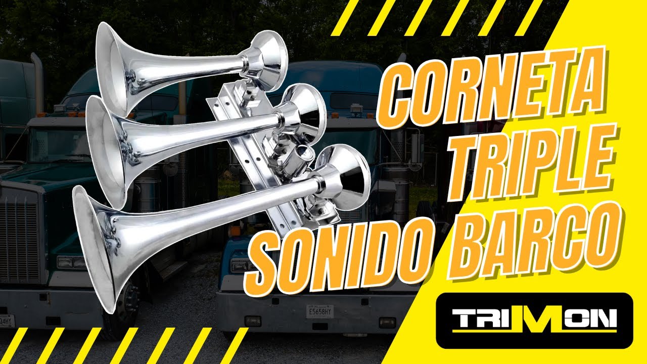 ✅ 📢 CORNETA DE AIRE TRIPLE HORIZONTAL – SONIDO BARCO 🚢🎺 | TRIMON