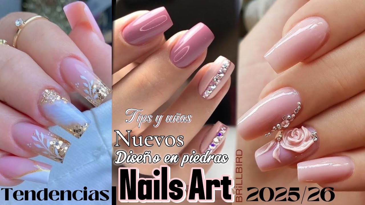 UÑAS CON PIEDRAS NUEVOS DISEÑOS 2025 / UÑAS TENDENCIAS NAILS CON !!PEDRERÍA| tips y uñas