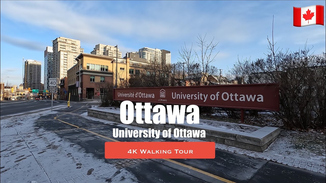 [4K]  Ottawa Canada walking tour - University of Ottawa | #217