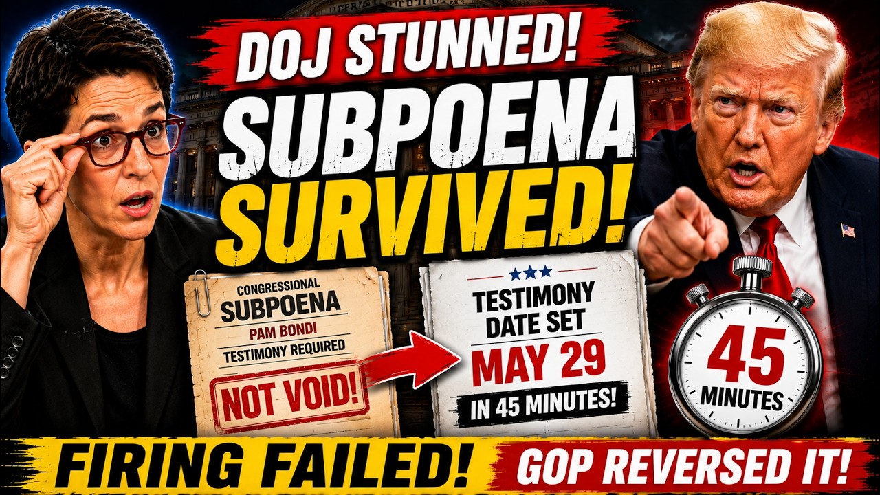 DOJ STUNNED: Bondi's Firing Was Supposed to Kill Her Subpoena, GOP Reversed It in 45 Minutes
