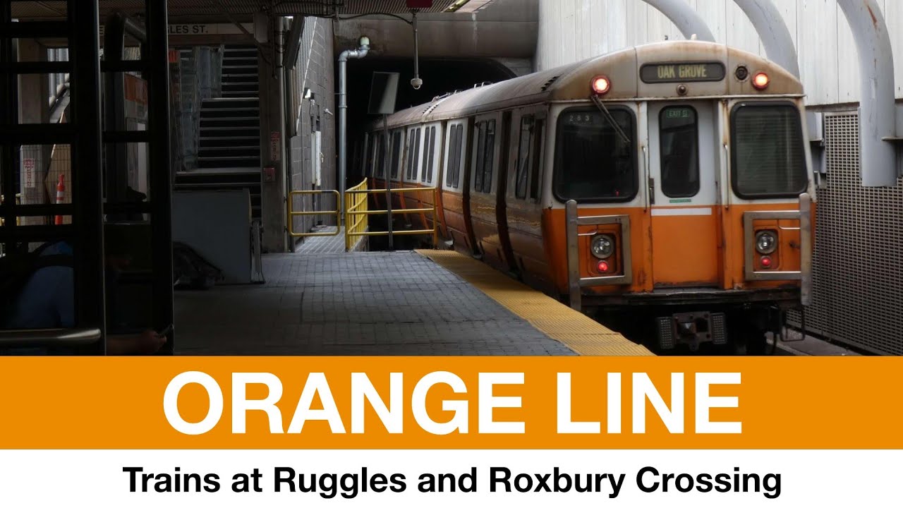 MBTA 'the T' - Old and New Orange Line trains at Ruggles and Roxbury Crossing - 11/3/21