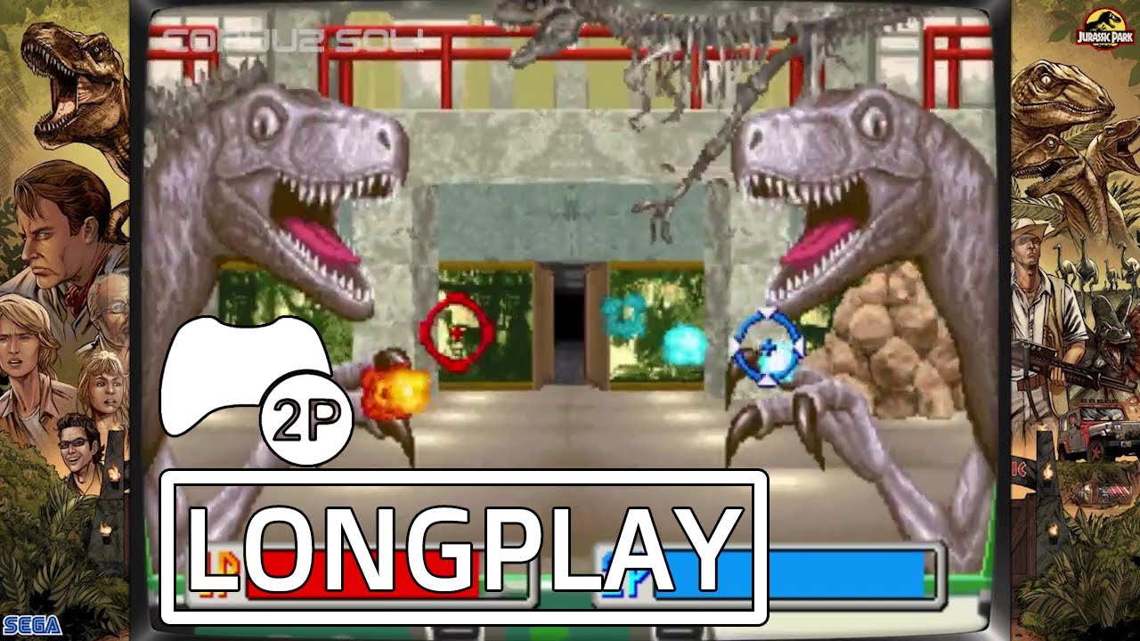 Jurassic Park (Arcade) Longplay - 2 Players | CorvuzSoli & @ParanormalJRNeblig