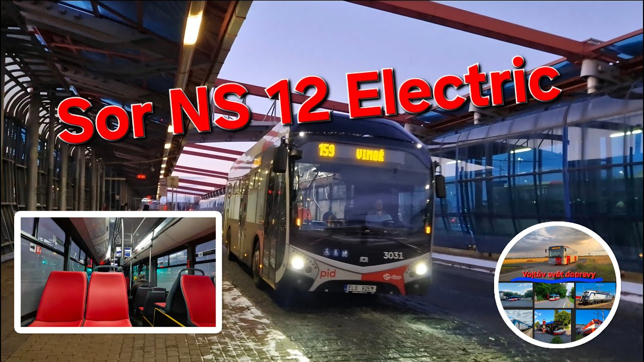 Jízda elektrobusem SOR NS 12 electric ev.č.3031 na lince 159 s @Pražštíšotouši