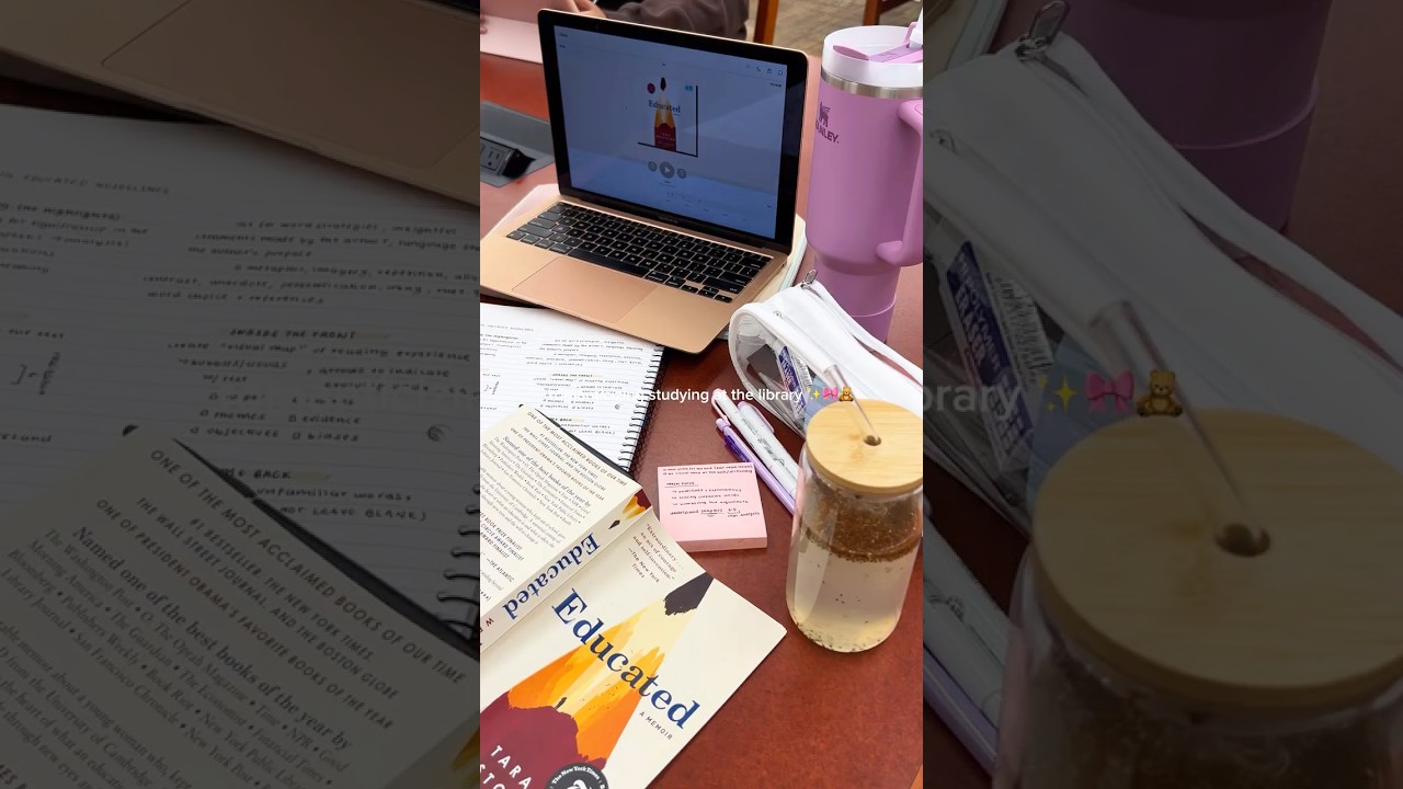study vlog at the public library 📚✨ | productive & aesthetic study day #studytok #aesthetic #study
