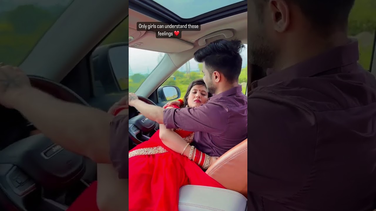 Wife sleeps on husband's lap while he drives SUV #automobile