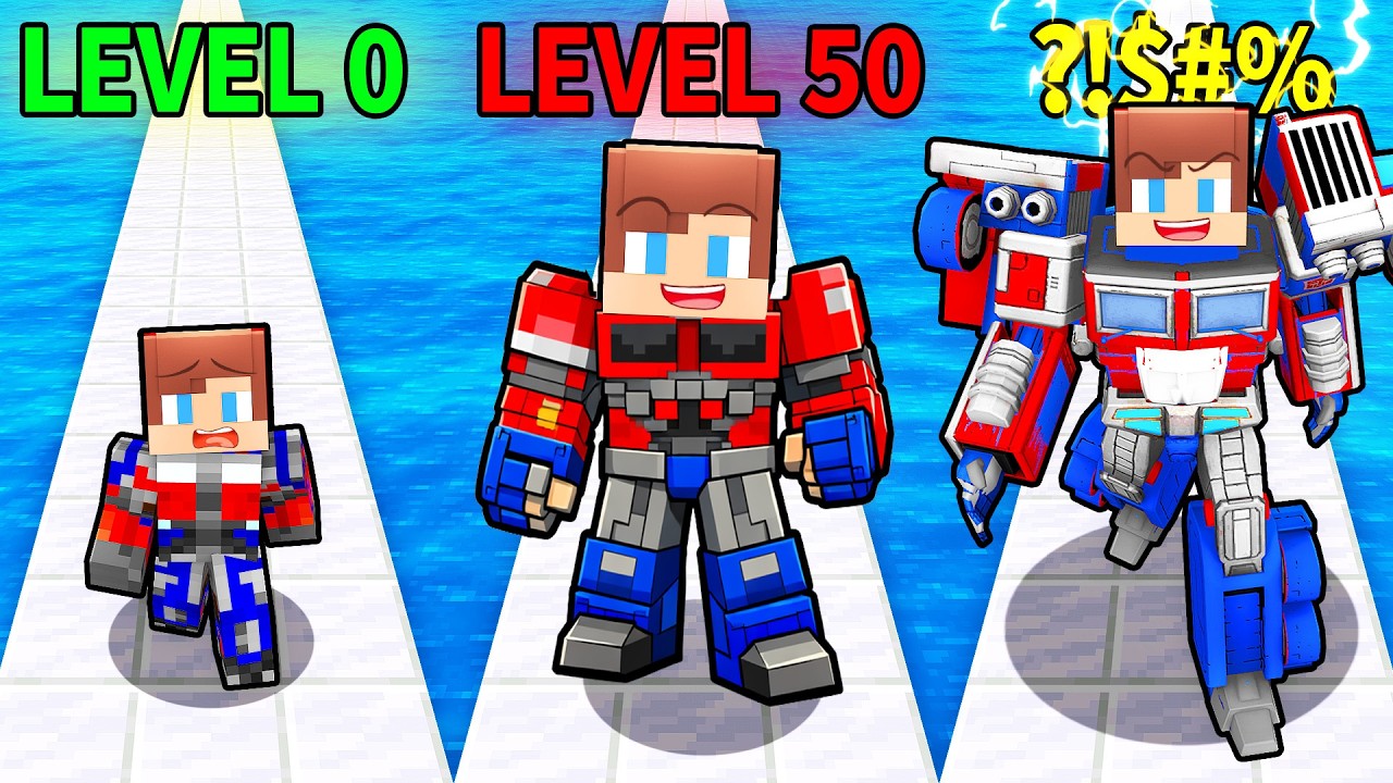 JJ Becomes SUPER Optimus Prime MAX LEVEL TRANSFORMERS - Maizen Minecraft Animation