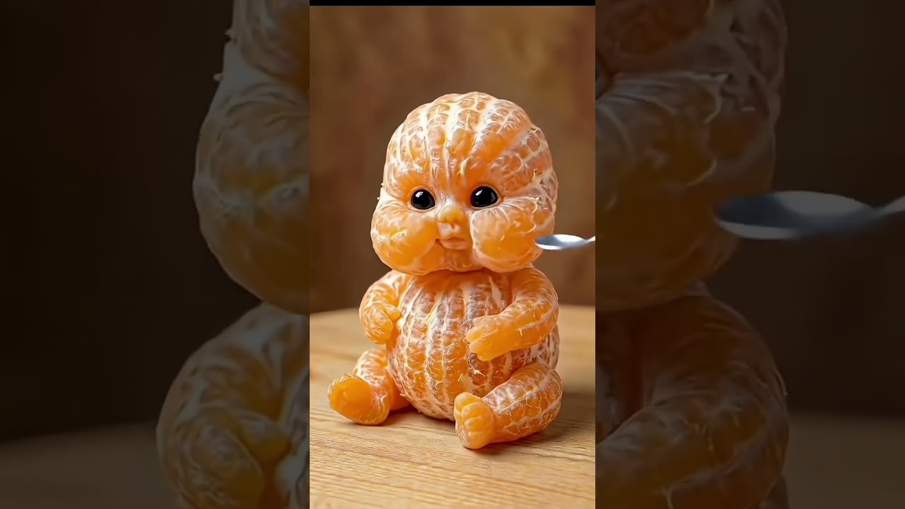 Feeding the cutest tiny orange #funny #virul #shorts #video