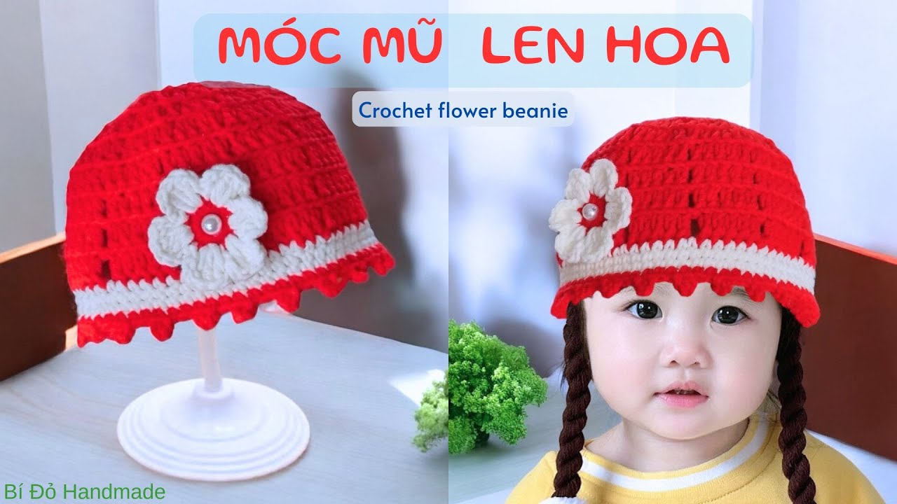 B&agrave;i 459: Crochet baby hat | M&oacute;c n&oacute;n len cho b&eacute; | Bi Do Handmade