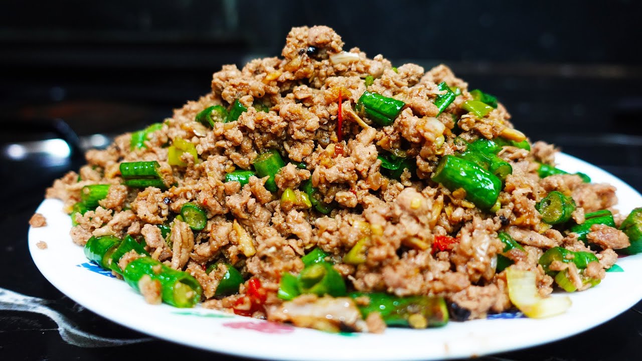 SPICY GARLIC STIR FRY with Fresh string beans (How to Cook)