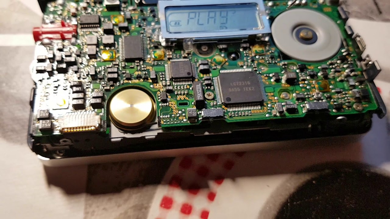 Panasonic RQ-SX97F места отпайки платы от ЛПМ для замены пасиков