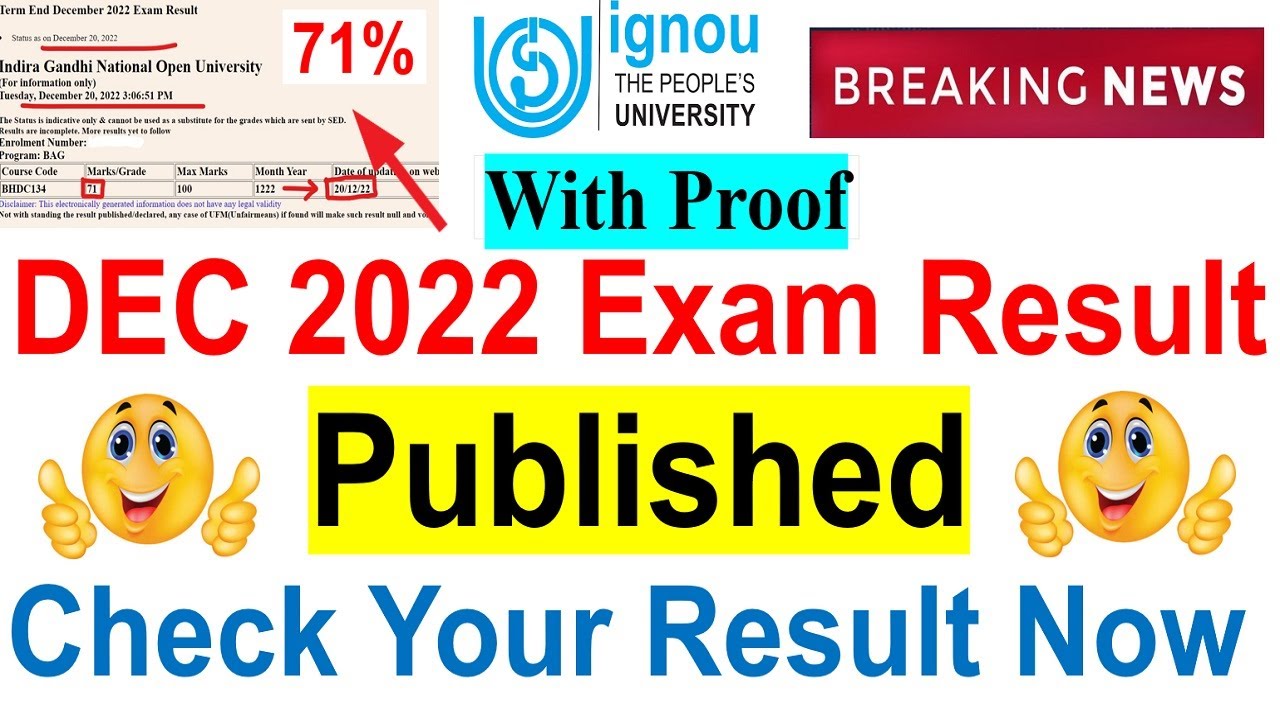 {Breaking News} IGNOU DEC 2022 Exam Result  Published (With Proof ) | Dec 2022 Result 1st Update
