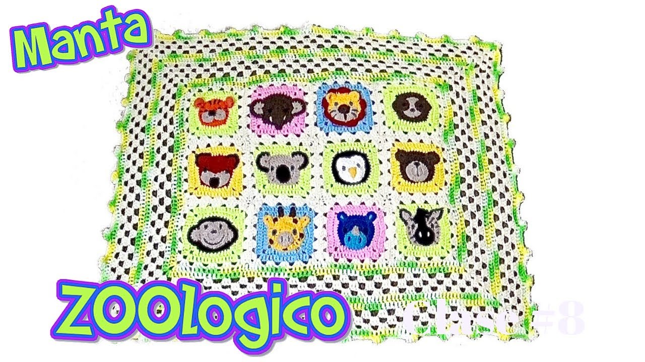Manta Para bebe tejida a crochet de Zoológico - Clase 8