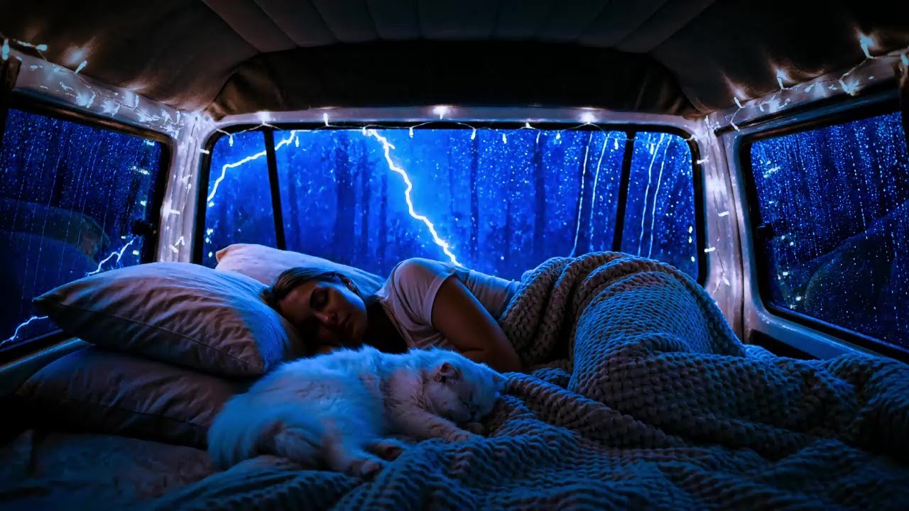 Soothing Heavy Rain & Thunder 🌧️😴 Calm Sleeping Ambience for Deep Rest & Stress Relief