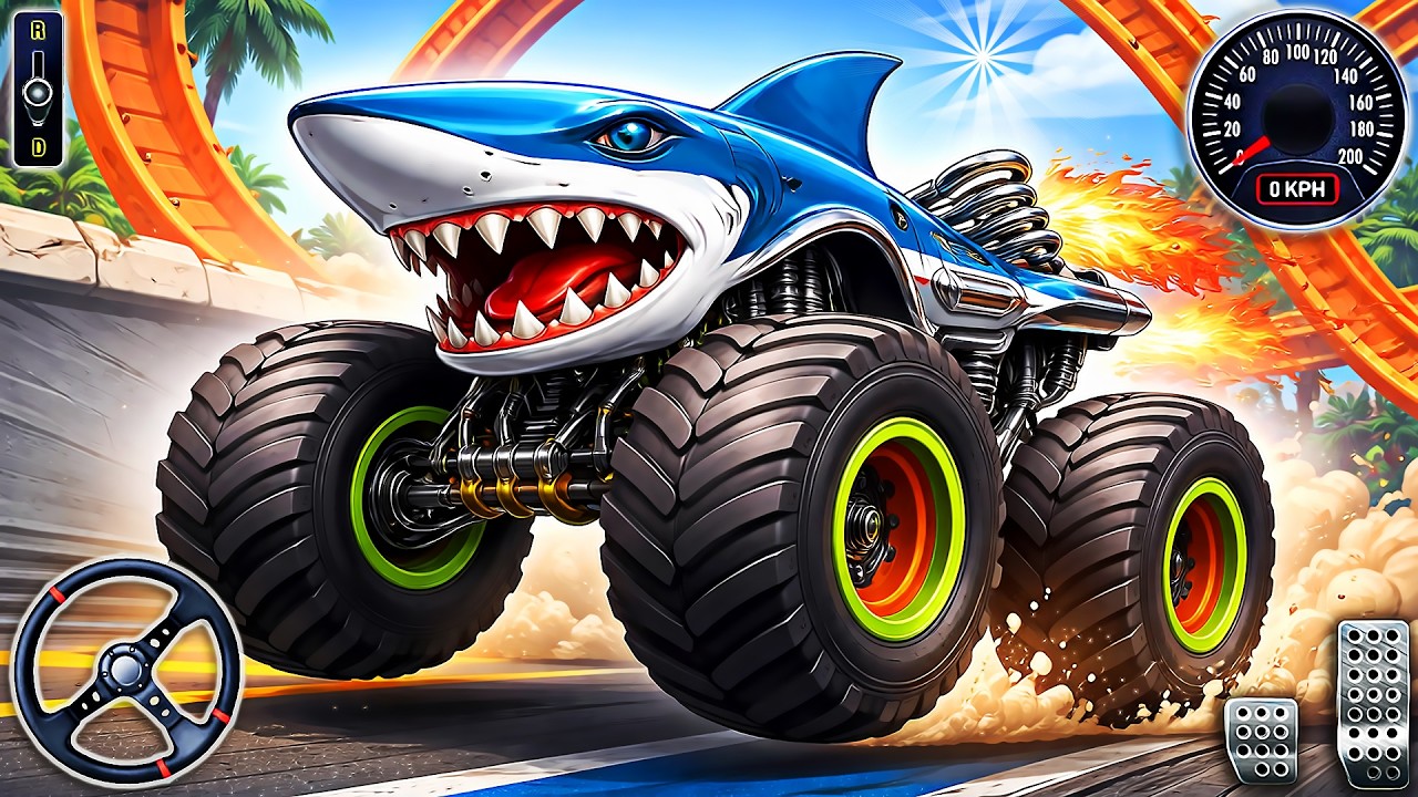 Hot Wheels Unlimited Sharkruiser Racing - Monster Truck Mega Stunts 3D | Android Gameplay