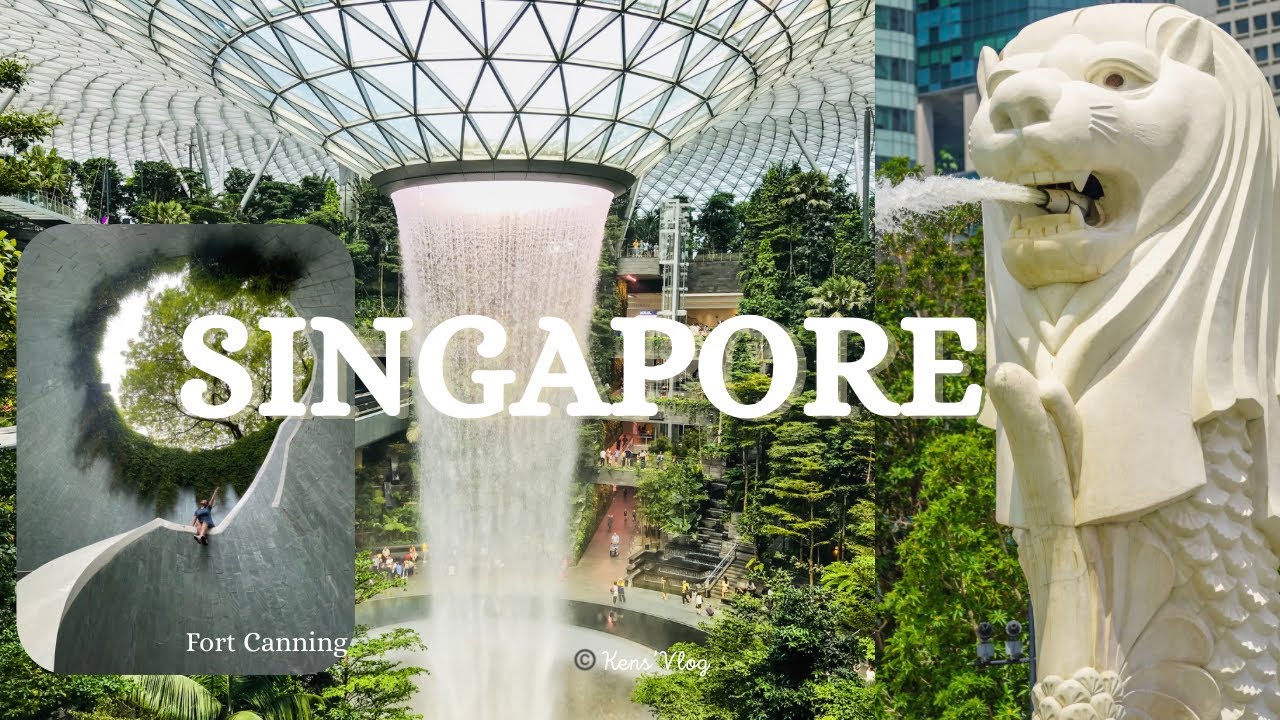 girls lost in Singapore's charm | rain vortex, flower dome, super tree, fort canning, merlion 🥗🍜🌮🍛