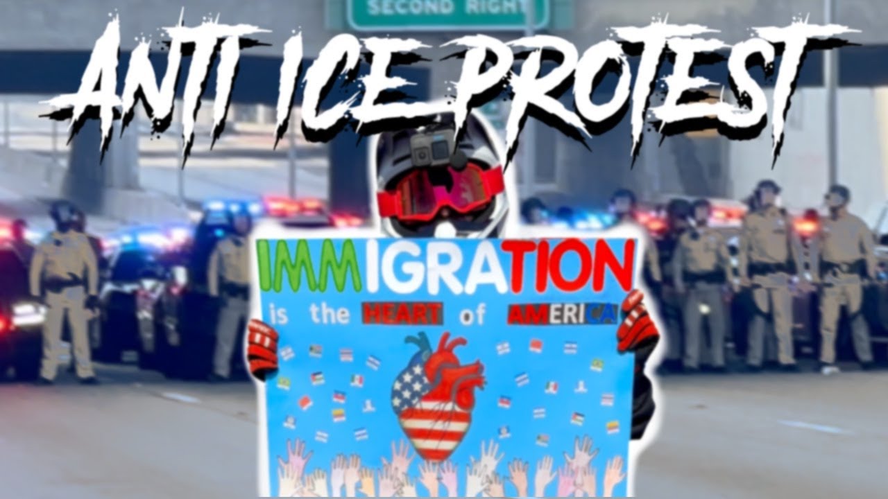 Riding Through Anti-Ice Protest In Los Angeles (RAW)