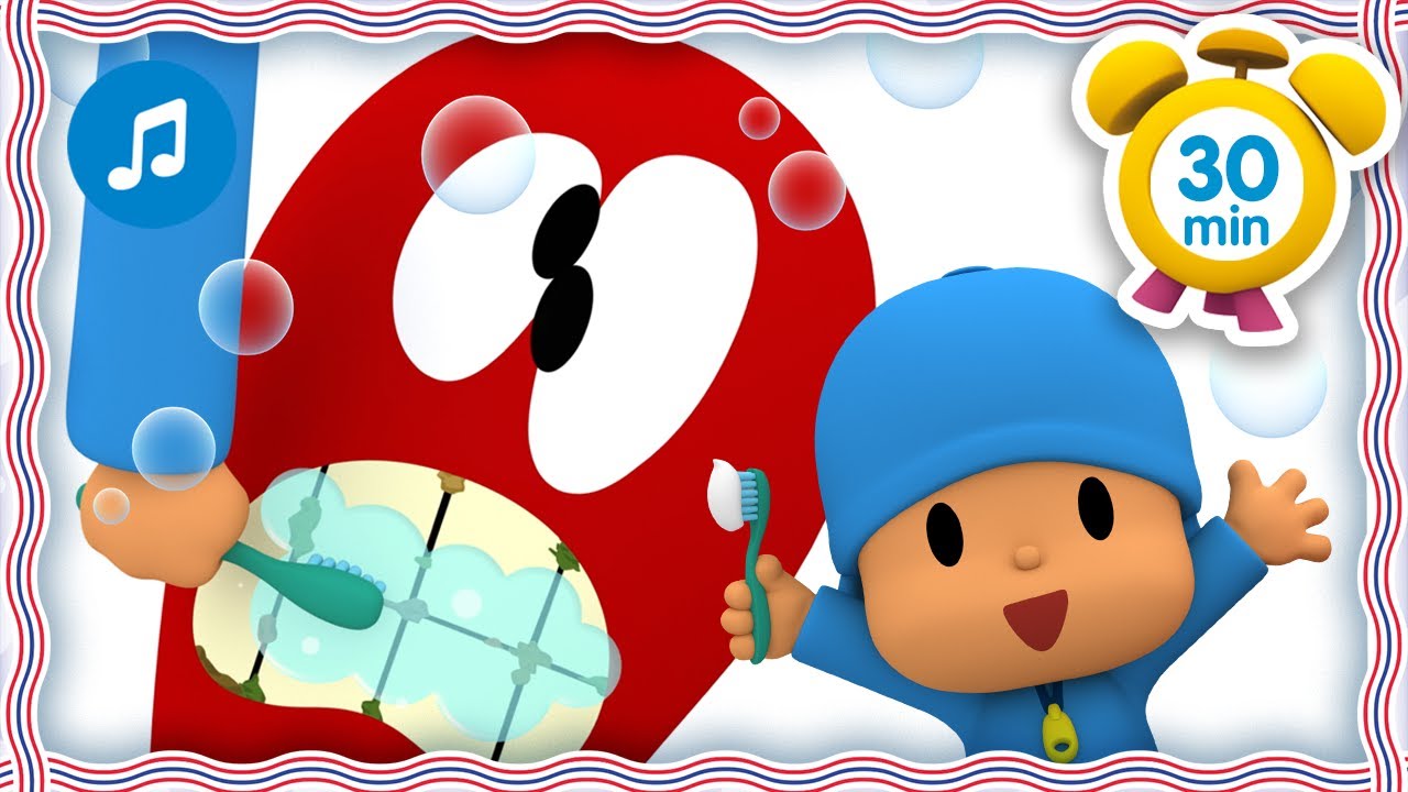 🐒 MÚSICA INFANTIL do POCOYO - Escovar os dentes [30 min] | Karaoke e desenhos animados para Crianças