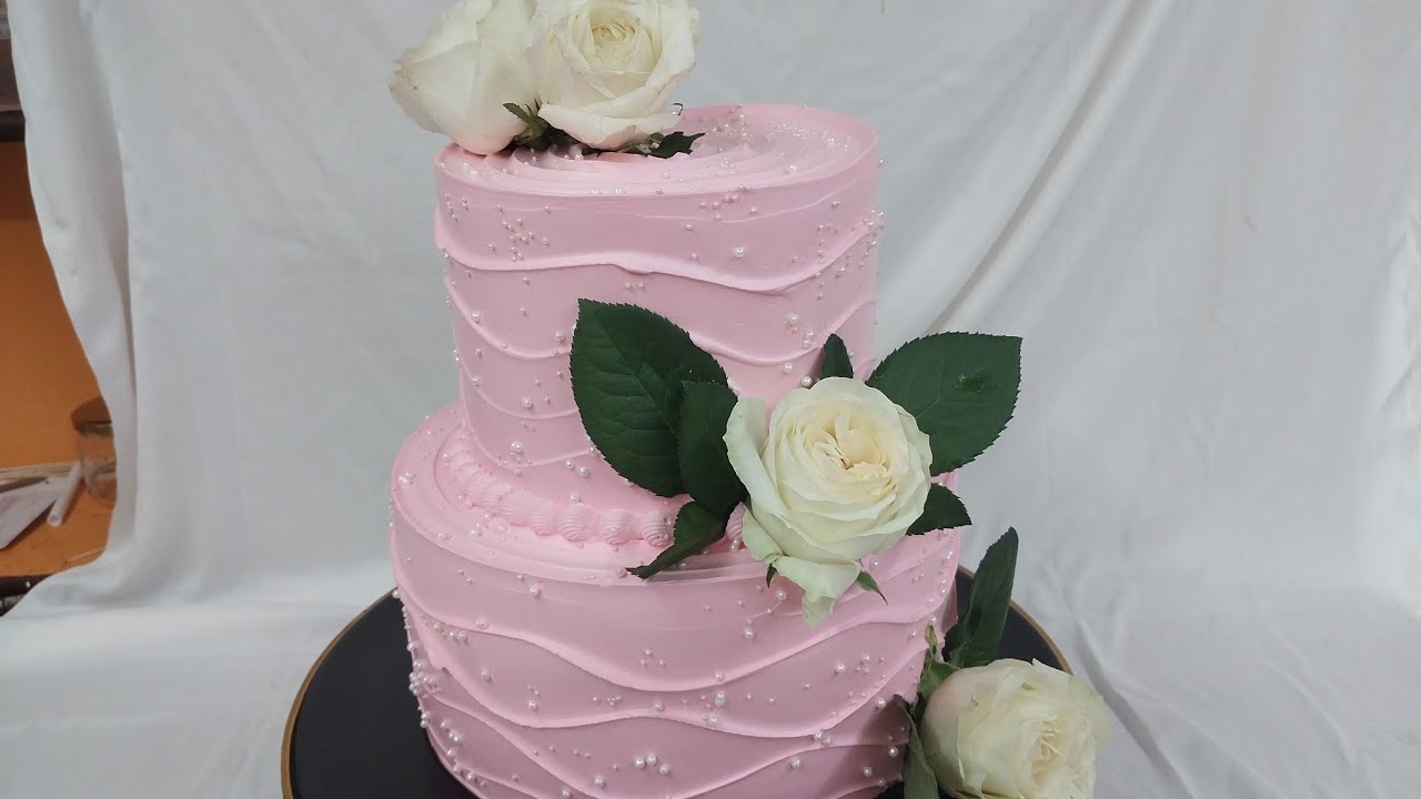 simple vanilla Flavour Fancy cake decoration/ wedding anniversary cake/