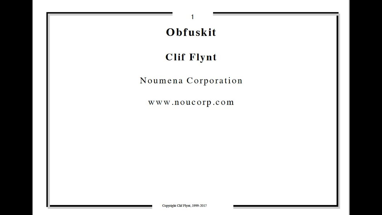 ObfusKit presented by Clif Flynt - The S&T 2020 Conference