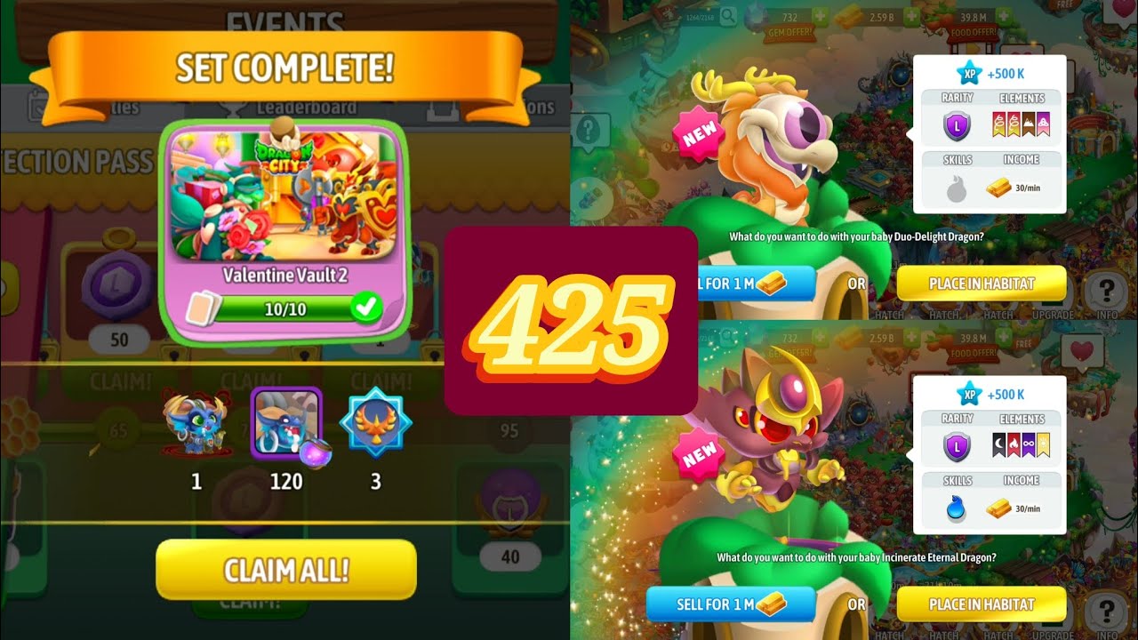 Dragon city Season10:The Baron Doom Mark Gameplay Part425 Baby Incinerate Eternal/Duo-Delight Dragon