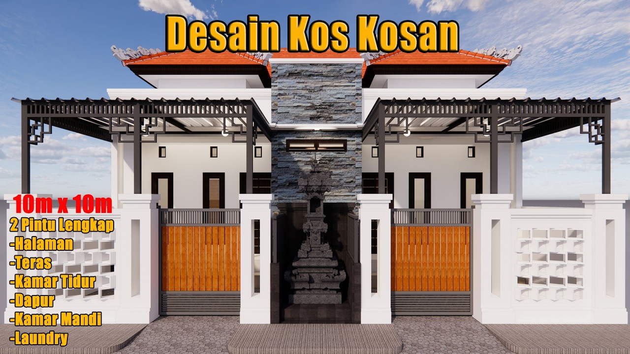 Desain Kos Kosan Minimalis Modern Lengkap Halaman Teras Kamar Dapur Kamar Mandi Laundry