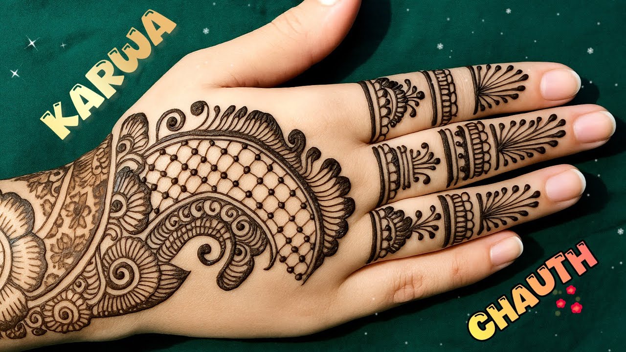 karwa chauth mehndi design 2025 💞 karva chauth mehndi design | cone designs | mendini design |mehndi