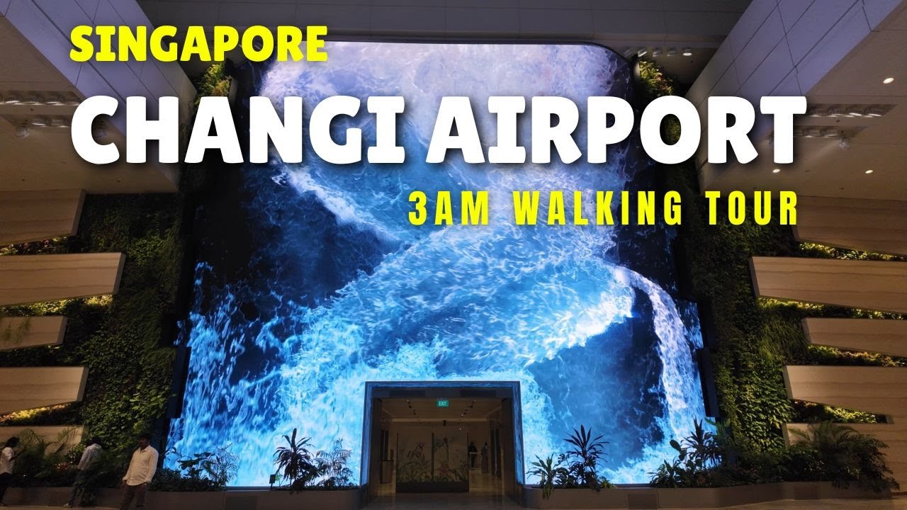 🇸🇬 3am walking tour at Worlds Best Airport | Singapore Changi Airport Tour