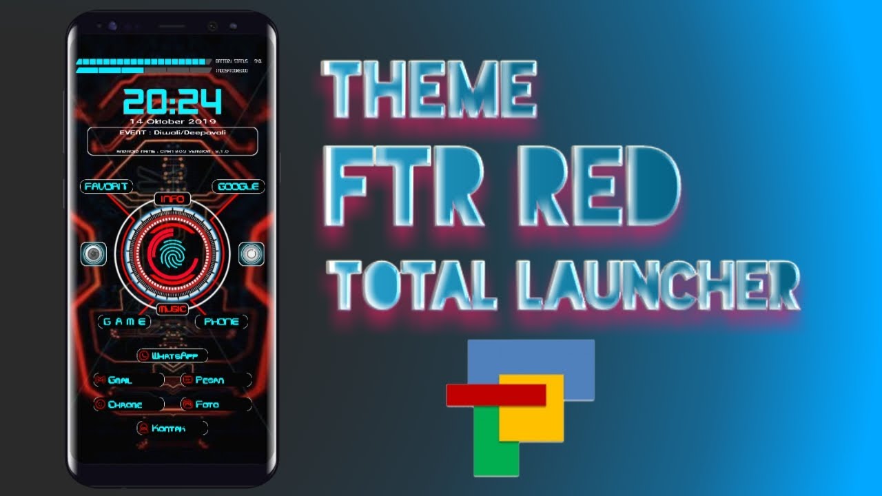 Review Theme FTR Red_Total Launcher & Zooper Widget pro