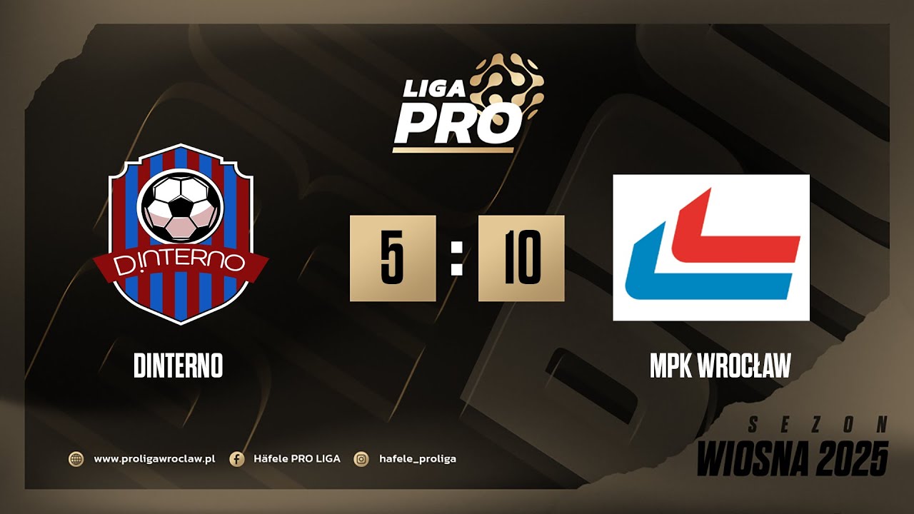 Skr&oacute;t | DINTERNO - MPK WROCŁAW 5:10, Sezon Wiosna 2025, H&auml;fele PRO Liga, 08.04.2025
