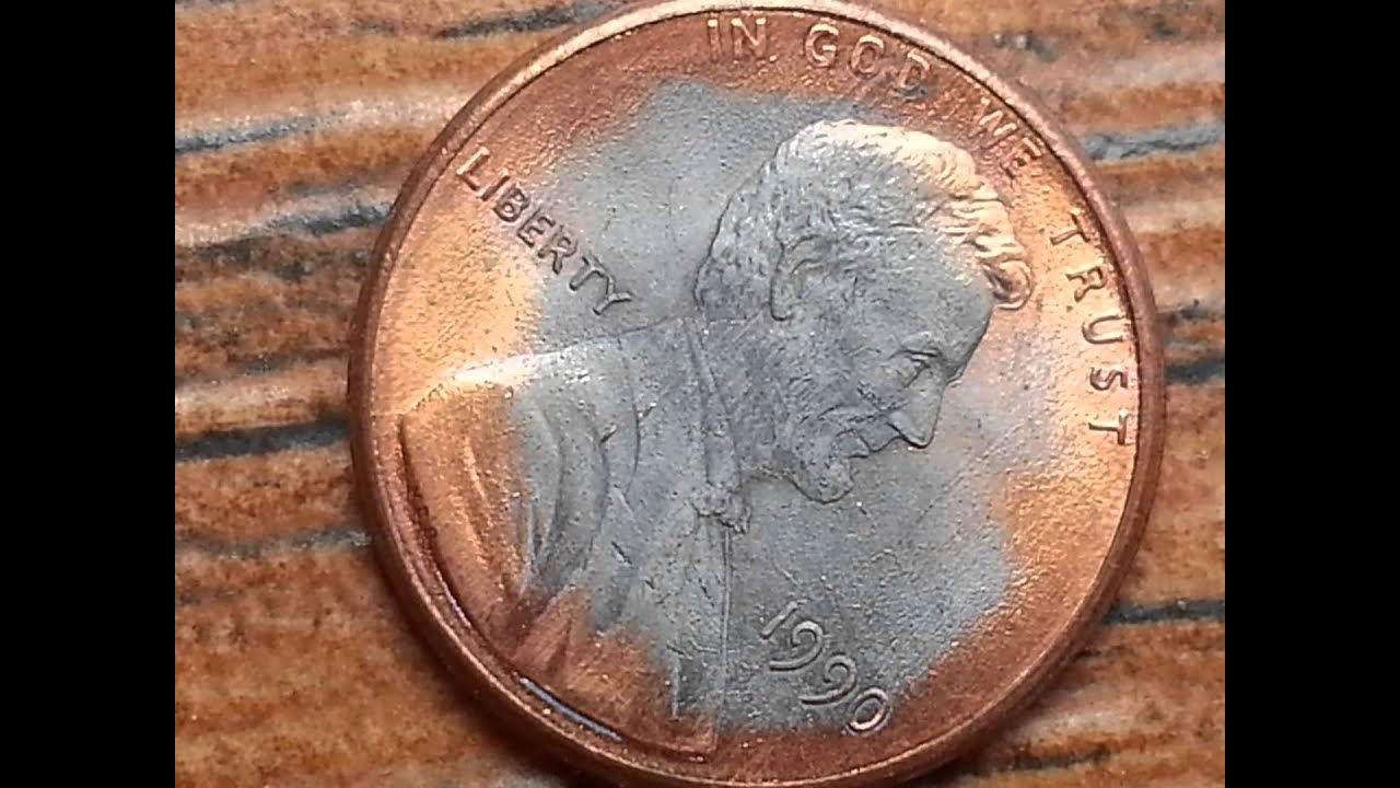 LINCOLN ZINC ERROR -  PARTIAL SILVER PENNY 1985,1988,1990 &1991