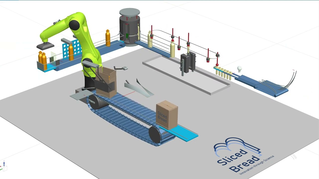 A conceptual bottle filling line simulation using Siemens NX MCD