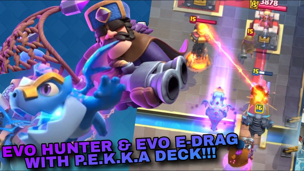 SUFFOCATING EVOLUTION HUNTER & E-DRAGON PUSH WITH PEKKA IN THE SHITTIEST GAME | Clash Royale Fun