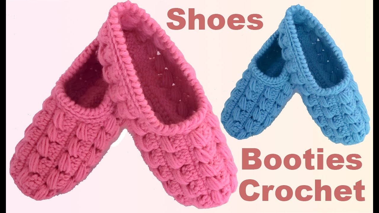 Zapatos tamaño adulto fáciles tejidos a crochet paso a paso